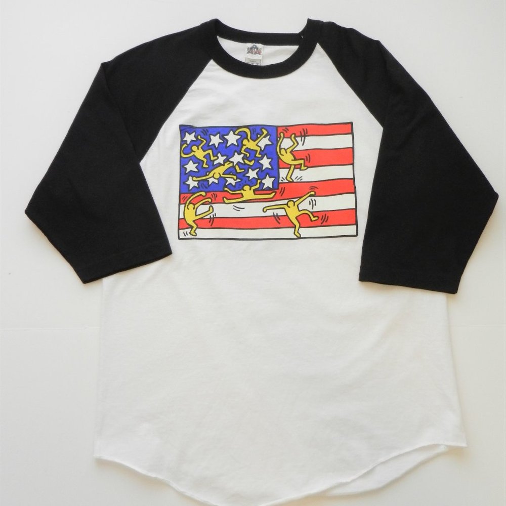 Flag Baseball  Shirt Sleeve 3/4  Size L